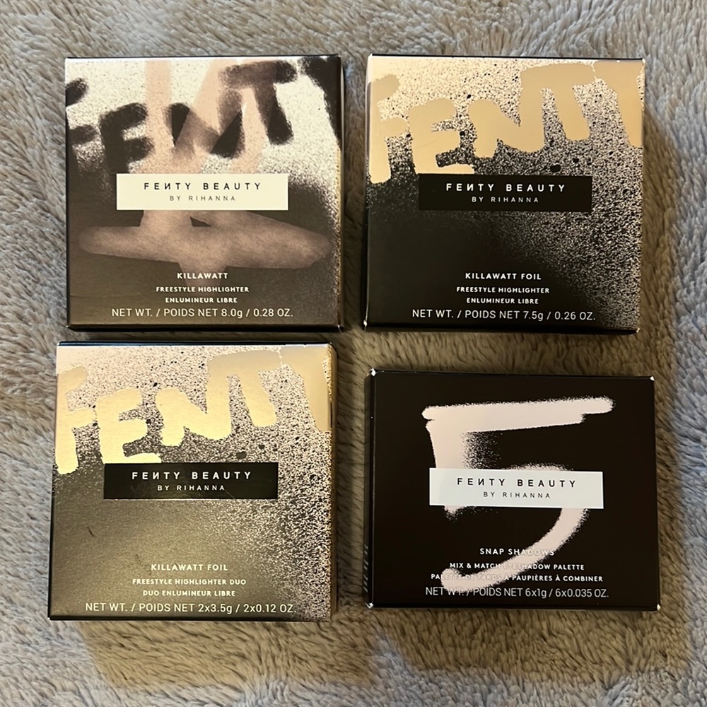 4 New Fenty Beauty products - highlighters and Snapshadow